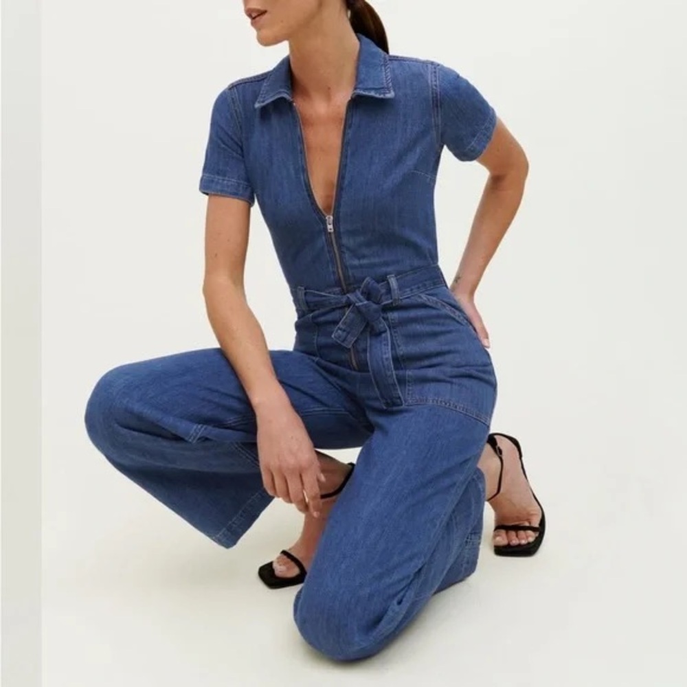 Reformation Cassidy Denim Jumpsuit, Size 4